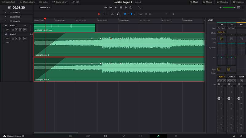 choosing music in DaVinci Resolve