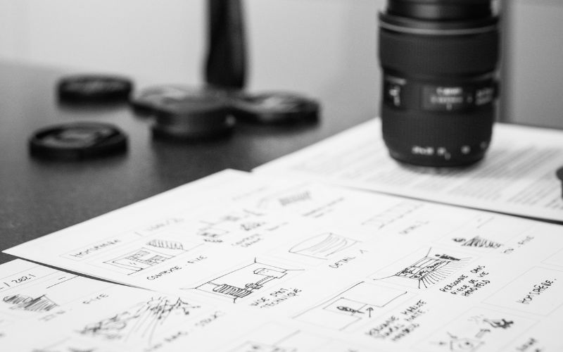 Storyboard for a vlog with camera equipment
