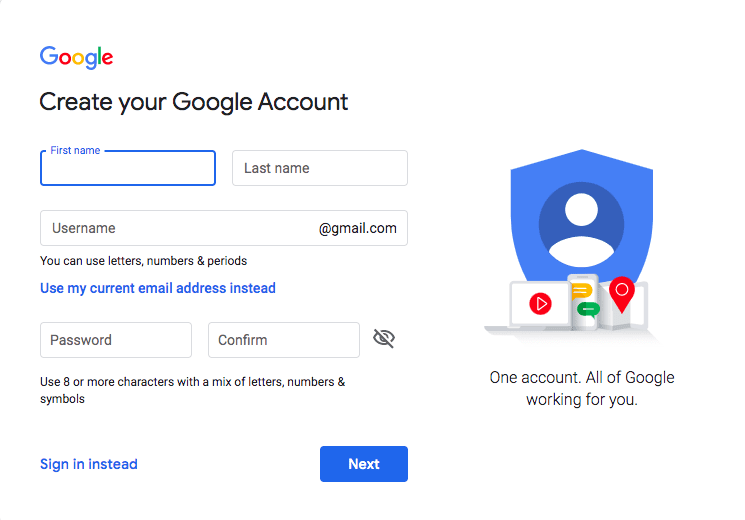 Create a Google account