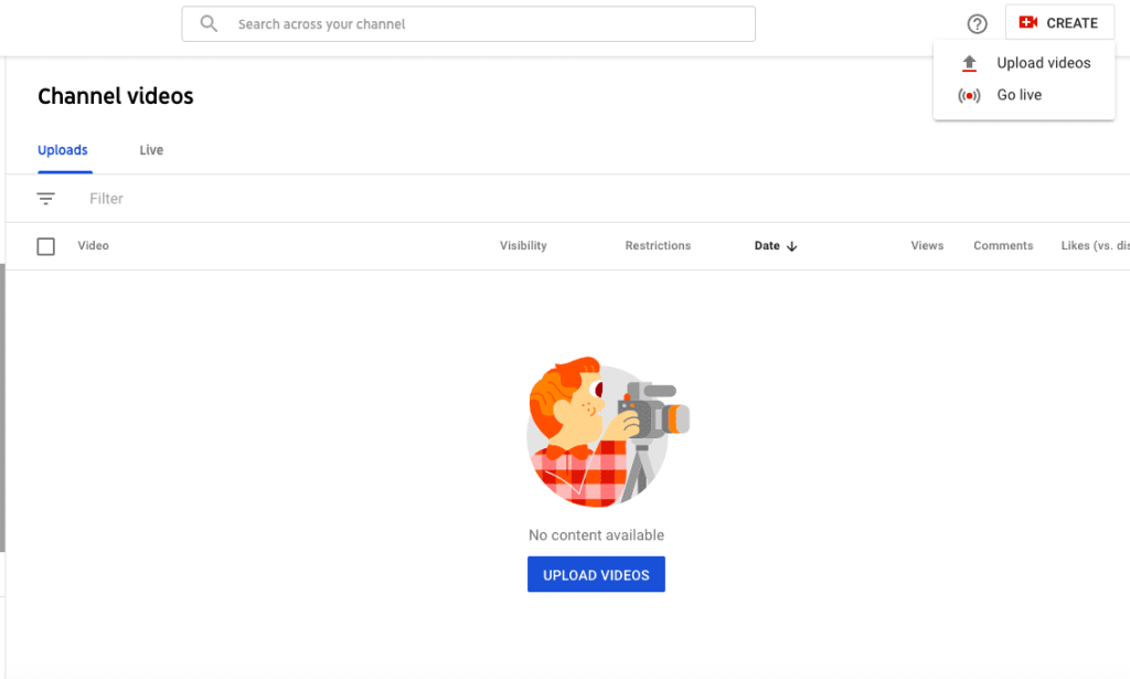 Upload a YouTube video
