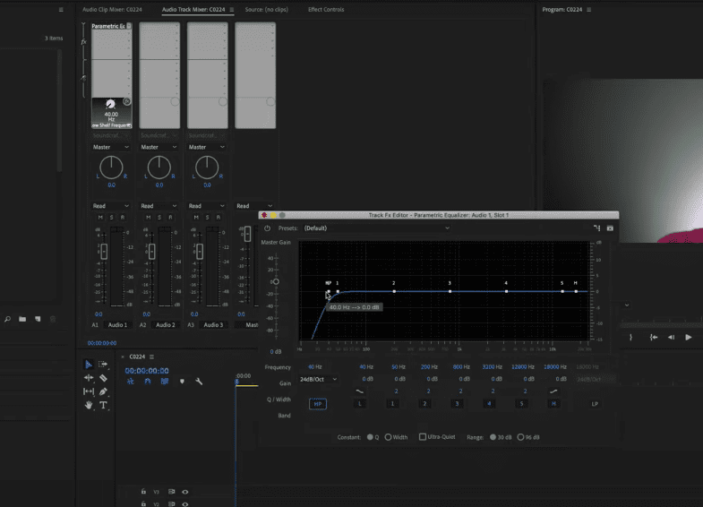 Parametic equalizer Adobe Audition