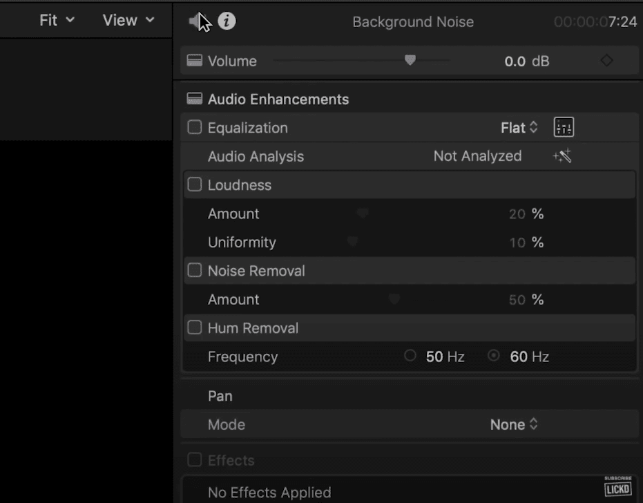 noise removal tool in final cut pro