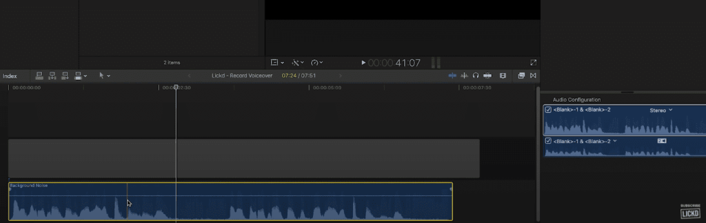 background sound in final cut pro
