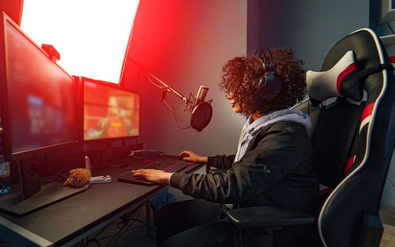 Girl streaming on Twitch