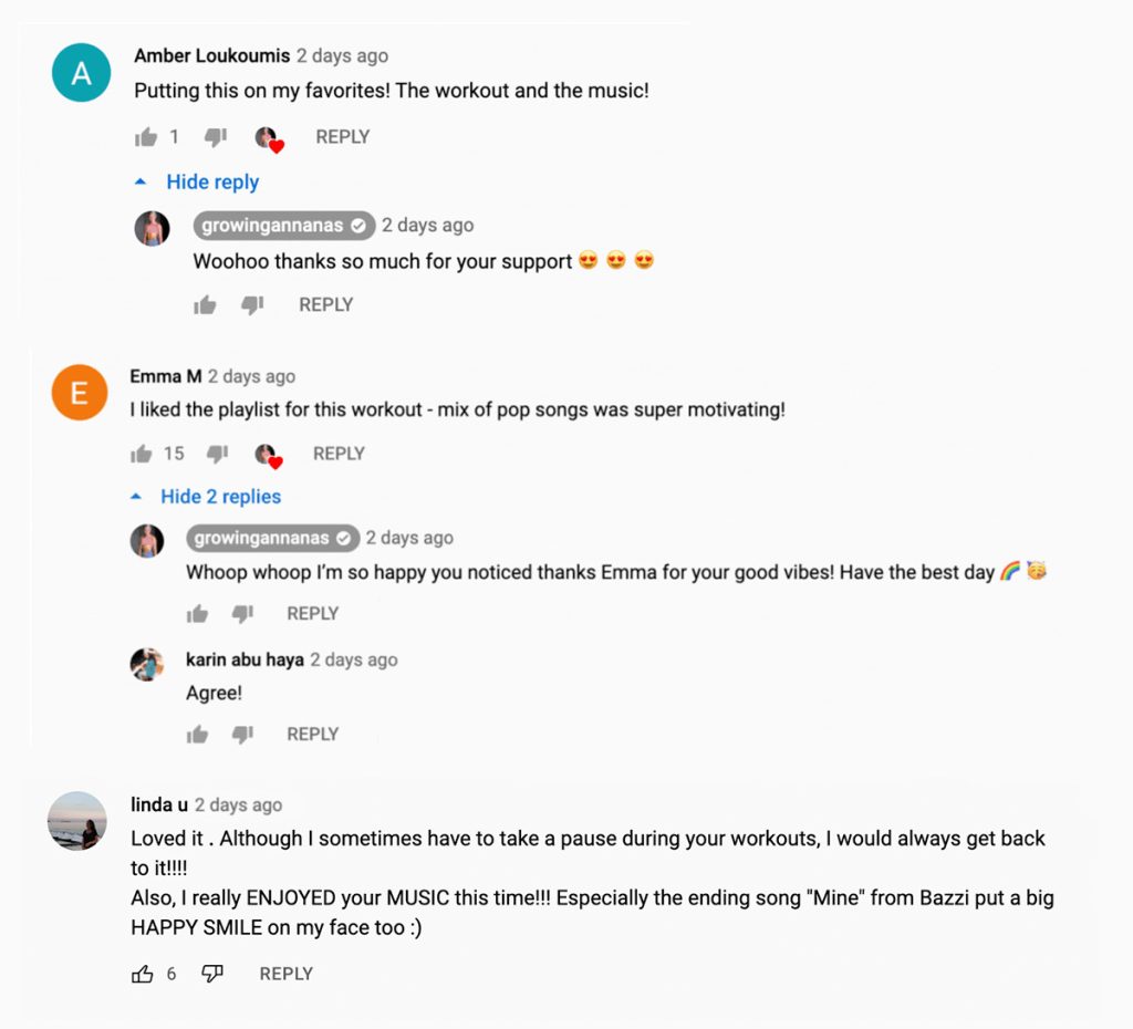 Growingannanas comments about music