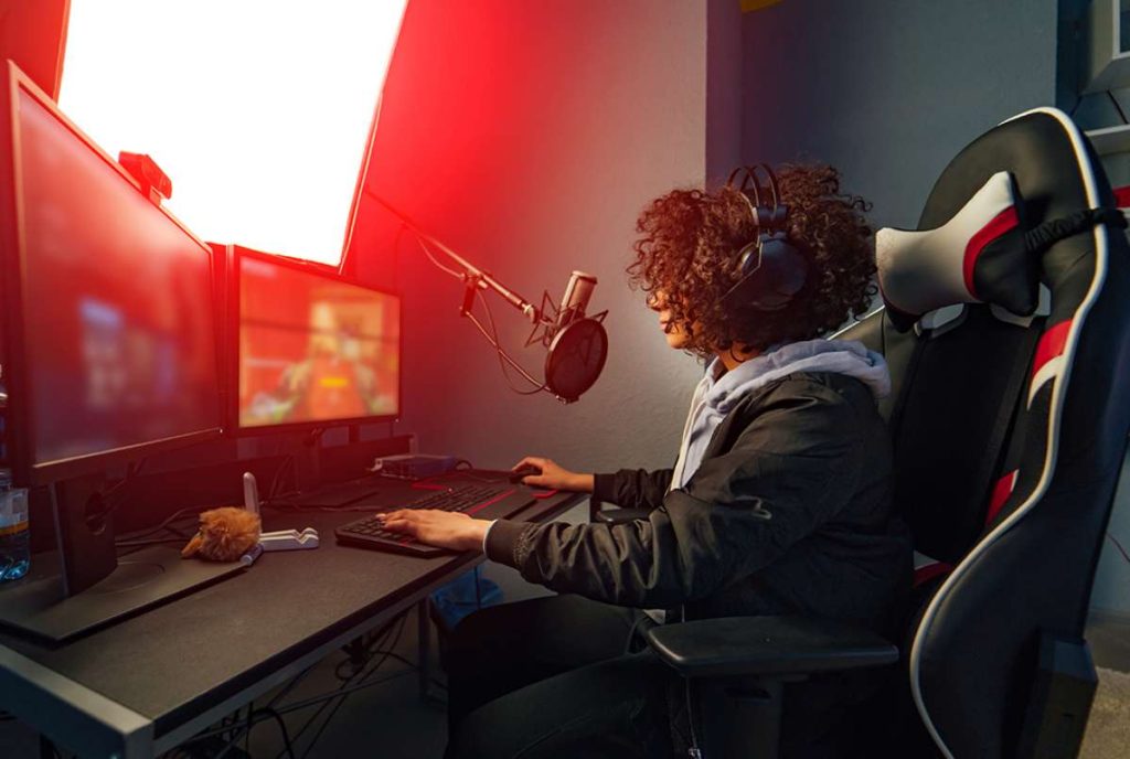 Girl streaming on Twitch