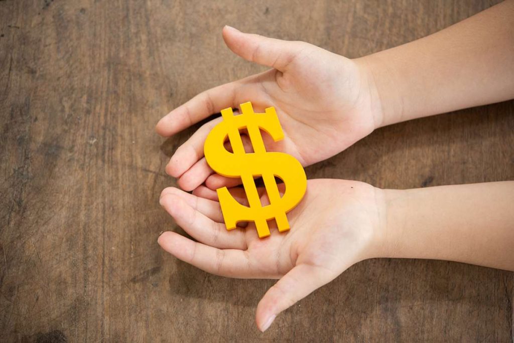 Yellow dollar sign on YouTube