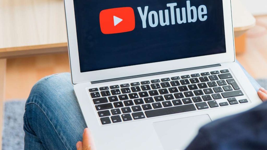 YouTube on a laptop