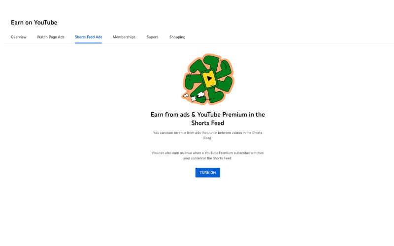 Earn on YouTube shorts ad monetization