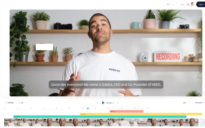 VEED io video editing software to upload audio to YouTube